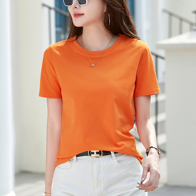 专柜正品夏季圆领修身短袖T恤女