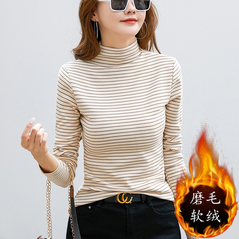 专柜正品半高领加厚打底衫t恤女