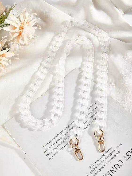 COLORFUL TRANSPARENT MATTE ACRYLIC CHAIN BAG MOBILE PHONE CHAIN PENDANT WOMENS CROSSBODY CHAIN BAG ACCESSORIES LANYARD