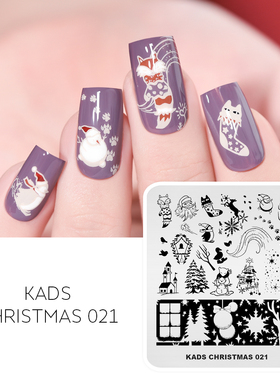 KADS CHRISTMAS 01-23美甲工具转印印花板雪花麋鹿圣诞树雪人烟花