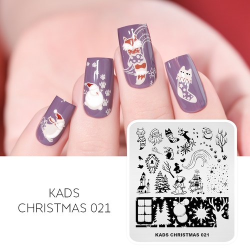 KADS CHRISTMAS 01-23美甲工具转印印花板雪花麋鹿圣诞树雪人烟花