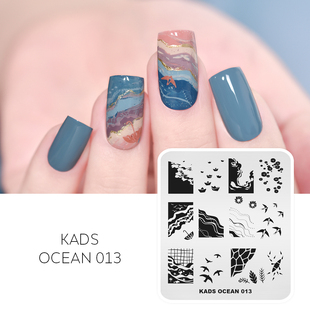 17美人鱼沙滩海洋可爱小鱼海螺海浪设计美甲印花板 KADS OCEAN