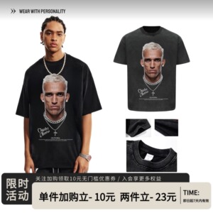 UFC拳王奥利维拉大头数码印花美式街头圆领纯棉拳击短袖T恤男夏季