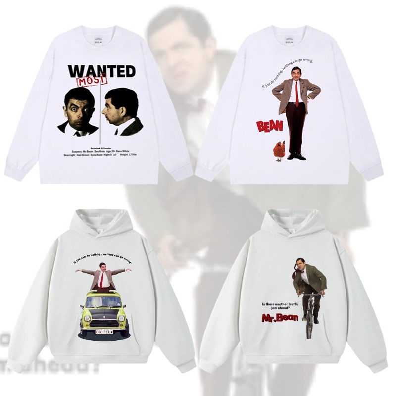 艾金森 憨豆先生Mr. Bean 经典美剧美式国潮纯棉复古长袖连帽卫衣
