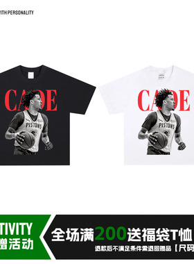 坎宁安Cunningham美式篮球星长短袖vintage复古纯棉做旧宽松T恤