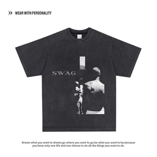 贾斯汀·比伯Justin Bieber演唱会嘻哈说唱歌手t恤长短袖vintage