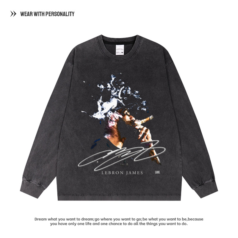 勒布朗·詹姆斯LeBron James欧美篮球球星宽松高街印花美式长短袖