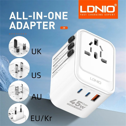 LDNIO/力德诺 45W/65W氮化镓快充充电器带国际通用转换插座旅游头