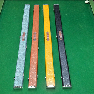 台球杆盒双槽浮雕牛皮材质一体通杆杆盒黑八斯诺克球杆杆盒杆桶