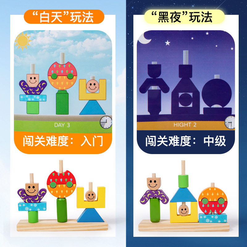 【老师推荐】跨境木制早教日与夜