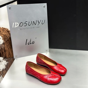 idosunyu秋季女鞋2026新款今年流行爆款分趾鞋女平底鞋单鞋女真皮