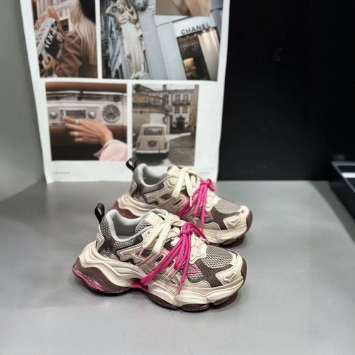 IDO时髦拼色绑带老爹鞋女厚底秋