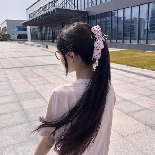 韩系甜美可爱波点蝴蝶结香蕉夹