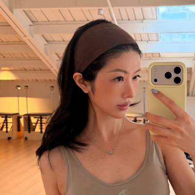 纯色超宽边发带普拉提瑜伽束发带遮白发头巾户外运动跑步吸汗发饰