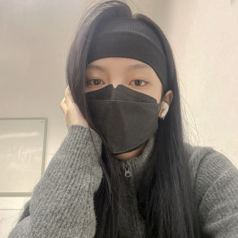 纯色简洁日常运动风松紧头带发箍图片