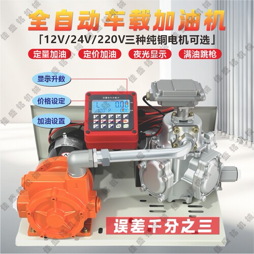 柴油电动抽油泵12V24V220v全自动大功率加油枪车载挂吨桶式加油机