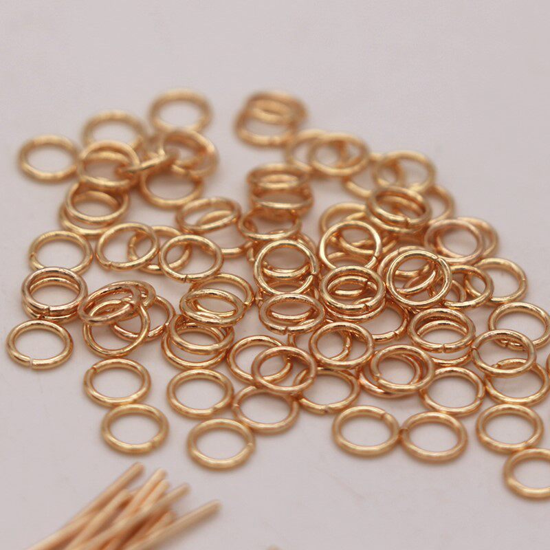 순수 구리 도금 14K 진짜 금 색상 보존 9 자 바늘 둥근 머리 바늘 T 자형 바늘 열린 원형 고대 스타일 머리핀 액세서리 DIY 재료