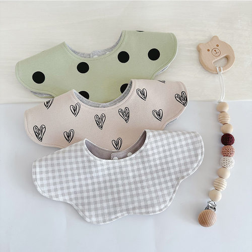 韩国同款360度花瓣防水棉围嘴