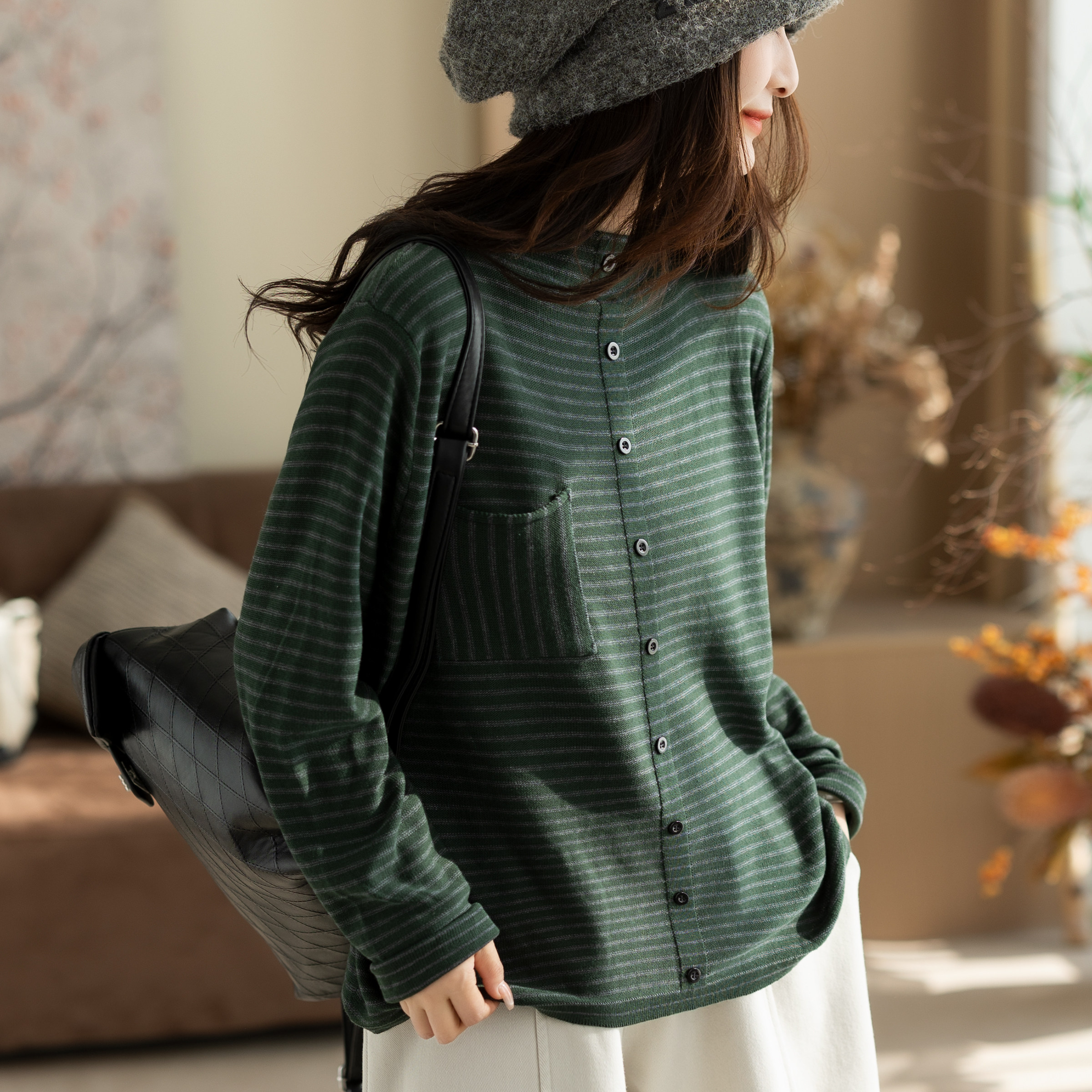 咖咪羽新款半高领长袖百搭宽松慵懒风显瘦复古外穿针织打底衫上衣,女装/女士精品,毛针织衫,淘宝优惠券,粉丝福利购,淘宝优惠卷