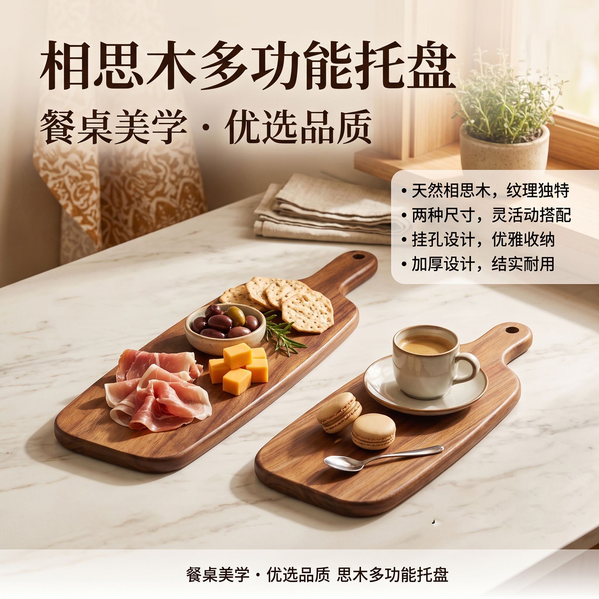 相思木托盘防霉带手柄图片