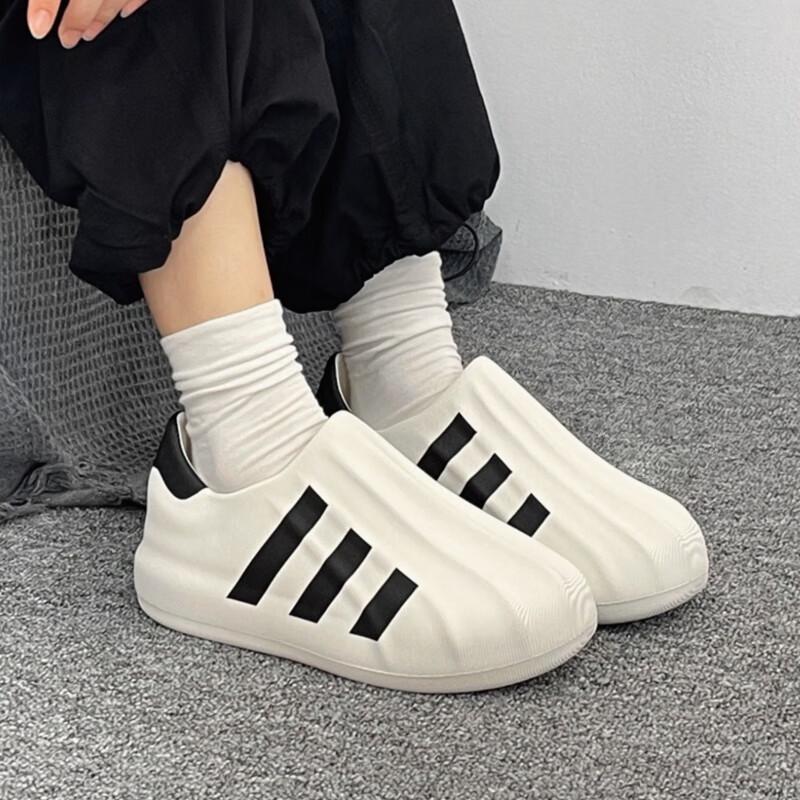 阿迪达斯三叶草男女鞋2025春季新款贝壳头一脚蹬休闲运动鞋HQ8750