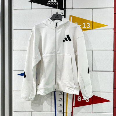 ADIDAS阿迪达斯男装2024冬季新款防风连帽休闲运动夹克外套JF2443