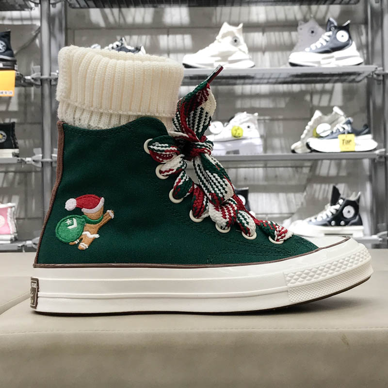 CONVERSE匡威男女鞋2024冬季新款透气休闲运动高帮帆布鞋 A12455C
