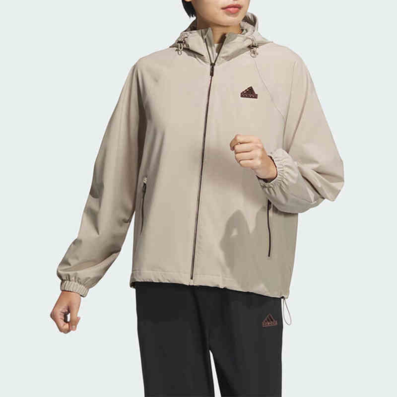 ADIDAS阿迪达斯女装2024冬季新款宽松休闲运动连帽夹克外套JJ1128