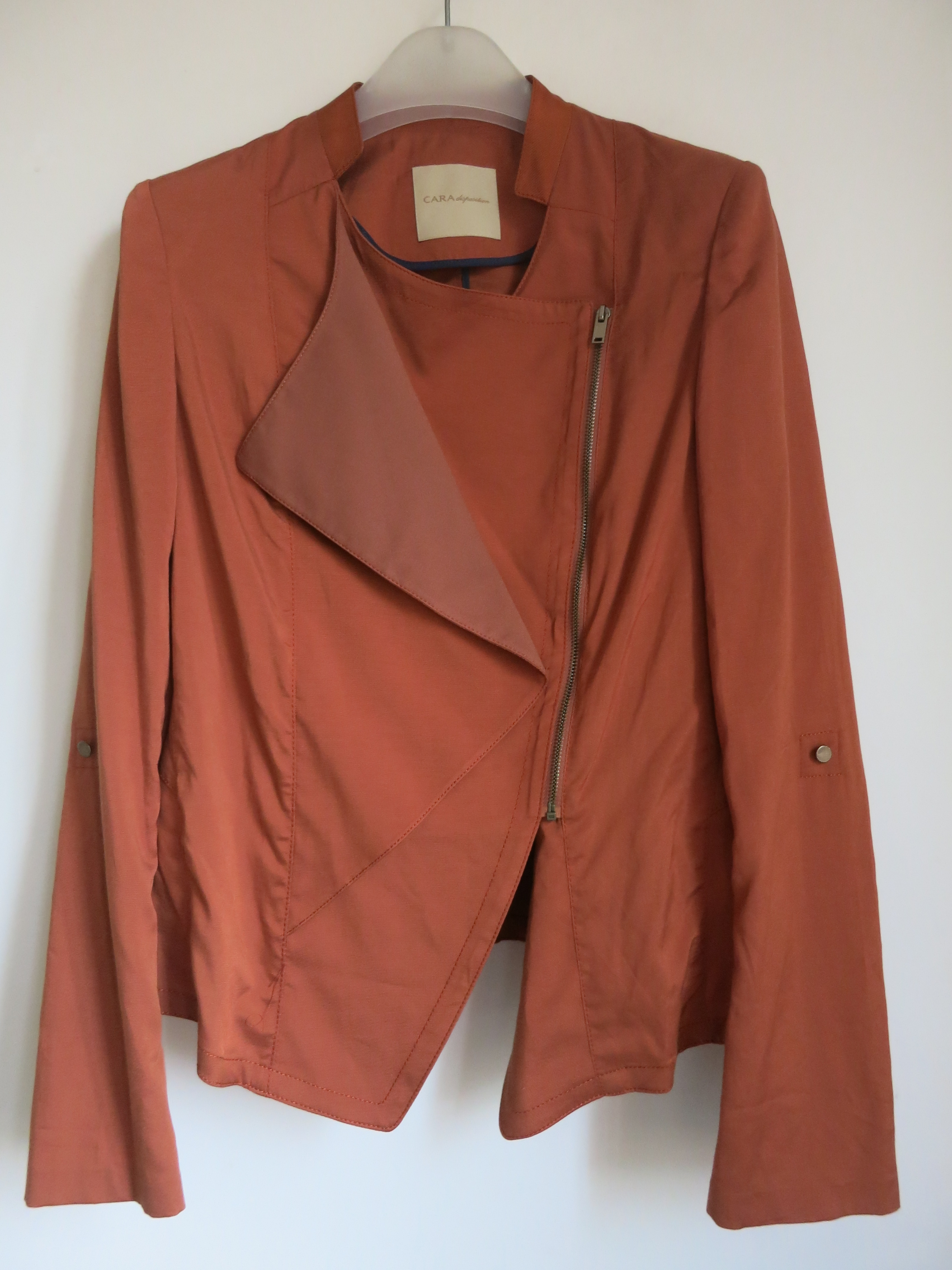 喀啦休闲夹克斜拉索收腰