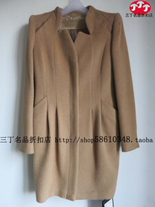 喀啦女装CARA专柜正品C299米驼色肩饰刺绣开身羊毛修身大衣原4880