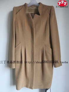 大衣原4880 C299米驼色肩饰刺绣开身羊毛修身 喀啦女装 CARA专柜正品