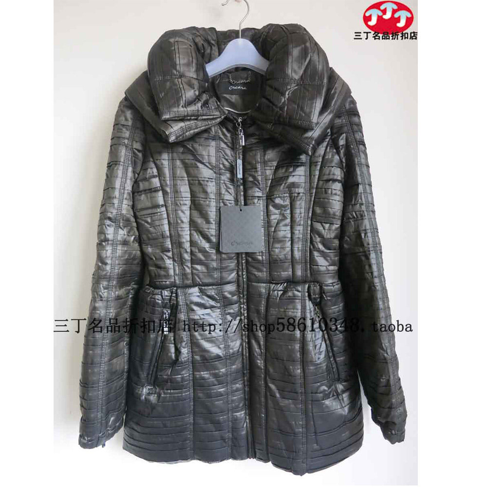 喀啦CARA专柜正品3C297黑色双层领百褶收腰皮感短款棉服冬原6880