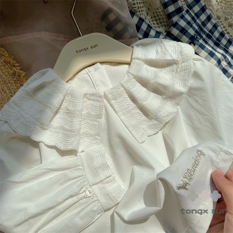 纯棉韩版春秋翻领娃娃衫