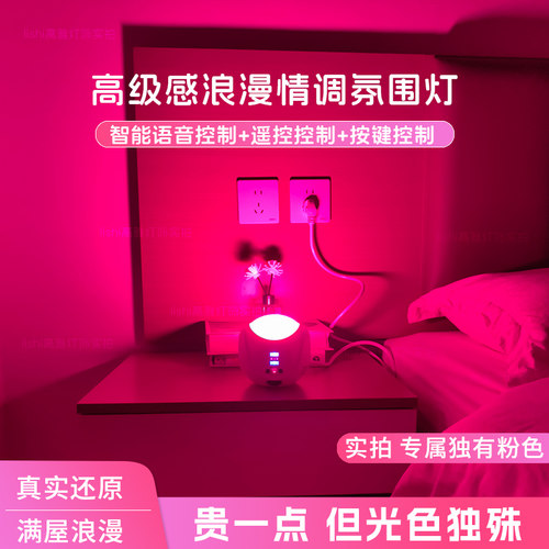 智能语音声控小夜灯浪漫房间夫妻气氛床头灯卧室情调氛围灯高级感