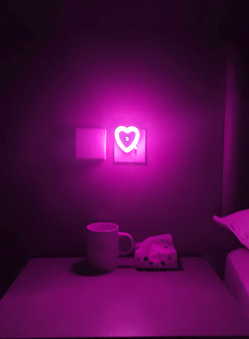 朦胧感夜间床头睡眠小夜灯夫妻行房气氛灯智能光控卧室情调氛围灯