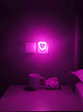 朦胧感夜间床头睡眠小夜灯夫妻行房气氛灯智能光控卧室情调氛围灯