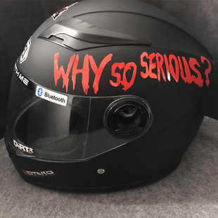 反光贴纸小丑WHY SO SERIOUS摩托车改装头盔贴画贴花个性防水防晒