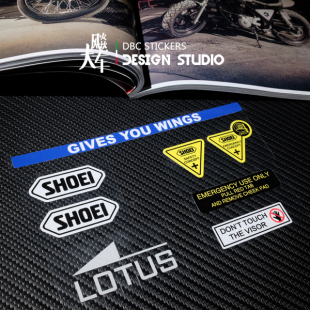 摩托车头盔镜片贴纸 shoei X14 X12 Z7 93红蚂蚁个性反光字母贴花