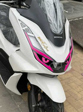 适用于本田PCX160/150大灯恶魔眼睛贴纸摩托车拉花装饰改装配件贴