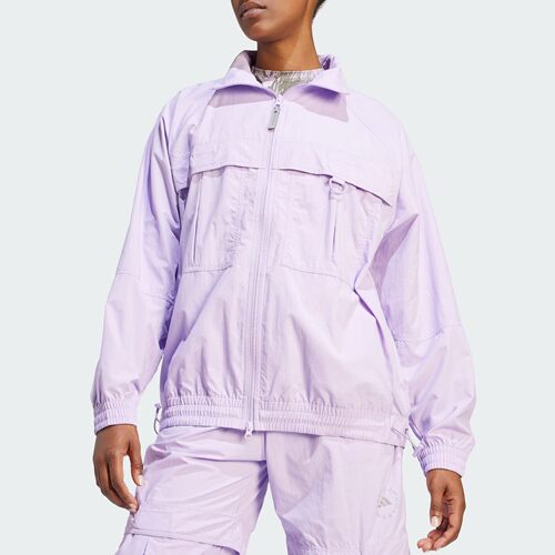 现货 adidas stella 女春秋款运动休闲户外防风工装拉链宽松外套