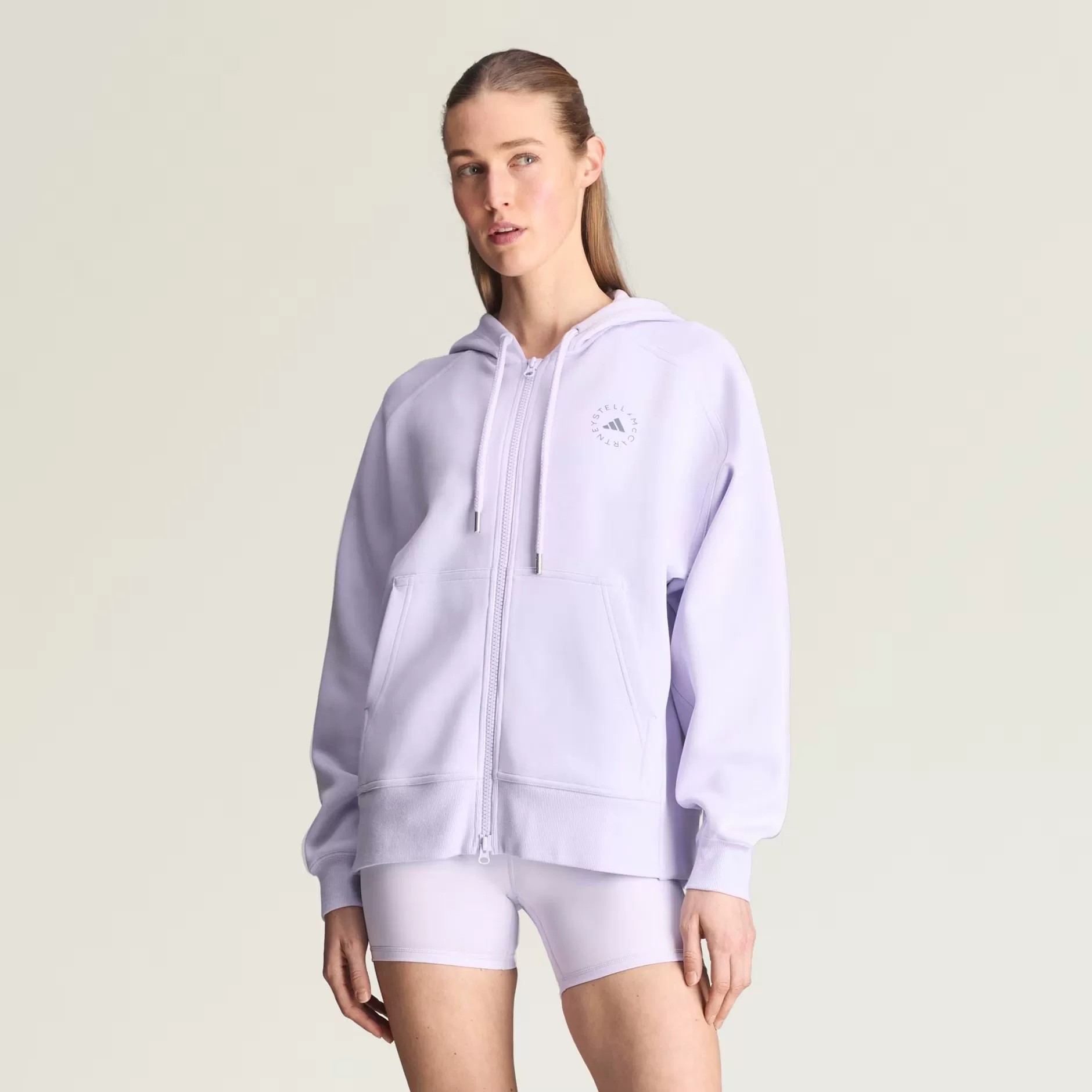 现货 adidas stella SMC新款运动休闲宽松连帽针织外套JN0226图片