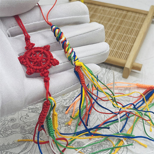 藏式法轮金刚结吉祥小虫草结手机链包包挂饰汽车钥匙扣挂件配饰品