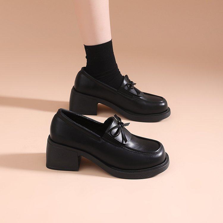 时尚小皮鞋女2026新款春季英伦风黑色软底春秋高跟工作舒适乐福鞋,女鞋,深口单鞋,淘宝优惠券,粉丝福利购,淘宝优惠卷