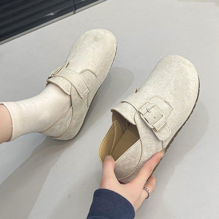 全包勃肯鞋女鞋子2026新款爆款春季复古单鞋日系平底一脚蹬豆豆鞋,女鞋,深口单鞋,淘宝优惠券,粉丝福利购,淘宝优惠卷