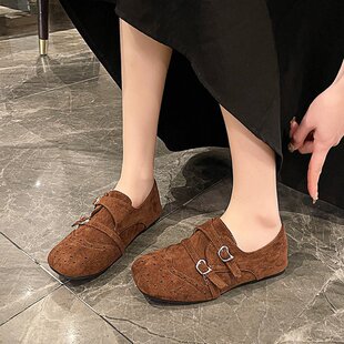 复古英伦风气质小皮鞋女2025新款百搭配裙子乐福鞋耐磨低帮单鞋潮