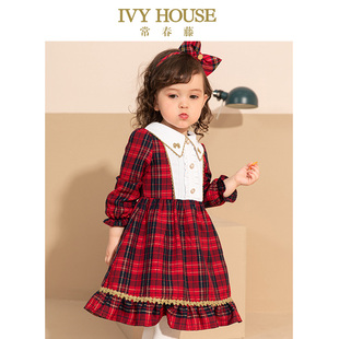格子连衣裙英伦时尚 IVY 新款 女童秋季 小萝莉校园 HOUSE常春藤童装