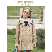 款 女童风衣秋季 海军领学院风利落简约外套 HOUSE常春藤儿童装 IVY