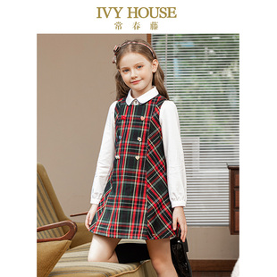 经典 IVY 款 女童连衣裙春季 格子背心裙英伦学 HOUSE常春藤儿童装
