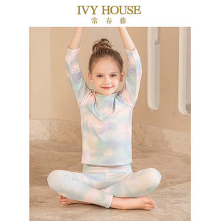 运动上衣弹力印花亲子装 IVY 款 女童瑜伽服秋季 HOUSE常春藤童装