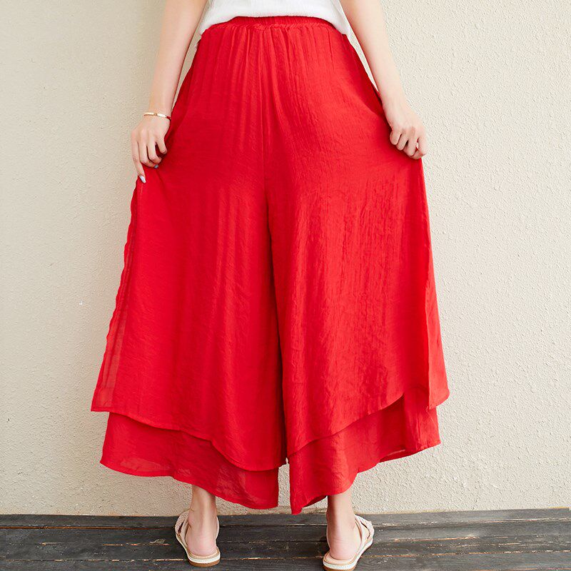 Real shot literature double-deck Cotton and hemp Seventh Wide leg pants Rejection pants Culotte Easy Versatile fairy Culottesin the Women's clothing/Boutique , Skirts  category - from Buy2taobao.com to provide professional Taobao agent buy service